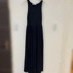 ZARA ネイビー ノースリーブ　ニット　ロングワンピース