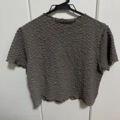 韓国　クロップ丈　半袖Tシャツ　ポコポコ　メロウ　カーキのサムネイル
