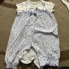 ミキハウス　花柄ロンパース 60センチ