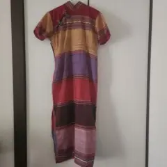 マルチカラー 刺繍付き民族衣装 半袖