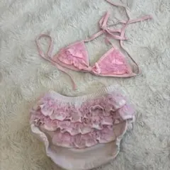 フリル付きピンクビキニセット　サイズ80