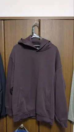 ユニクロC スウェットオーバーサイズプルパーカ　ダークブラウン