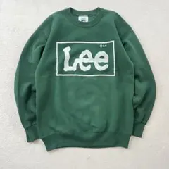 USA製 90s Lee スウェット トレーナー M ダークグリーン デカロゴ