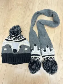 ZARA アライグマ ニット帽とマフラーセット