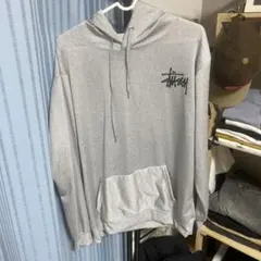 グレー フード付きパーカー