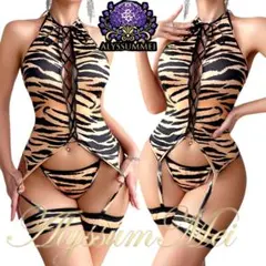 セクシーヒョウ柄ボディスーツコスプレ衣装アニマルランジェリーハロウイン仮装大人