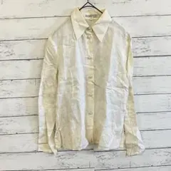 【訳あり】MICHEL KLEIN✨シャツ【F】リネン　レギュラーカラー　キナリ