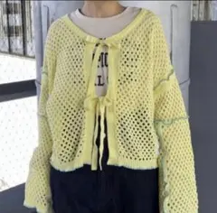 《CIAOPANIC TYPY》メッシュリボンカーディガン イエロー ワンサイズのサムネイル
