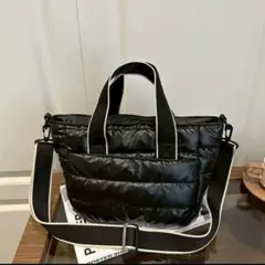 斜め掛け 軽量 キルティングバック ブラック 2way