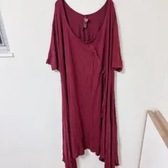 La Redoute 【3X】バーガンディ 半袖ワンピース