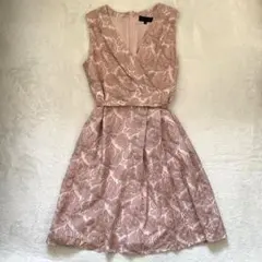 アンタイトル ワンピース ペイズリー柄 シルク混 ノースリーブ ピンク 42