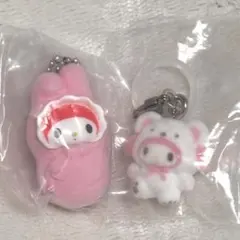 マイメロディ おくるみベイビーマスコット ふわふわスノーマスコット セット