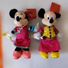 【貴重!】上海ディズニー　ミッキー・ミニー チャイナ服姿　ぬいぐるみセット