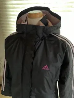 美品★adidas ピンク 中綿 ベンチコートレディースM ロング コート