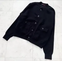 CABaN コットンカシミヤ フラップポケットクルーネックカーディガン