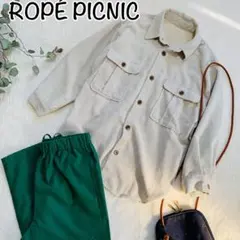ROPE PICNIC / コーデュロイシャツ/ベージュホワイト/M〜L相当
