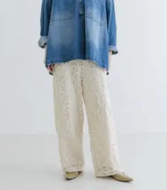 コードレースイージーパンツ（オフホワイト）