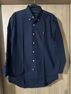 【90s】ラルフローレン BLAKE ボタンダウンシャツ ネイビー M 刺繍ロゴ