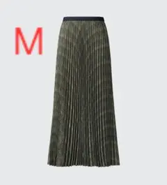 ユニクロC　プリーツスカート　標準丈　M　グリーン