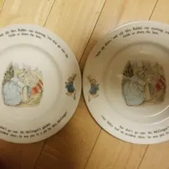 WEDGWOOD ピーターラビット 大皿プレート 英国製 旧刻印 2枚セットのサムネイル