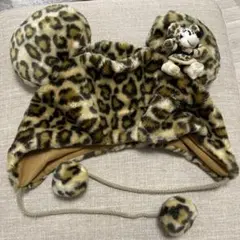 ディズニー　帽子　ファンキャップ　ヒョウ柄　ミニー