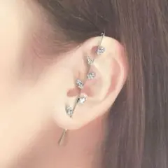 P-018 ♡ イヤーカフ フック ピアス シルバー ♡