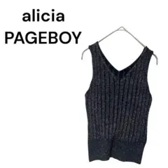 【ページボーイ】F ニットタンクトップ キラキラ ラメ ストレッチ aliciaのサムネイル