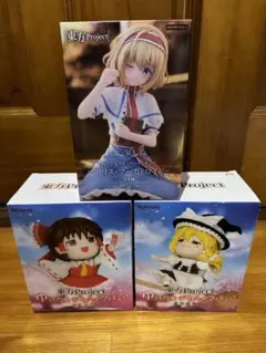 東方Project ゆっくり風デフォルメフィギュア　魔理沙 霊夢 アリス 3点