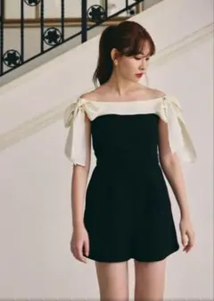 herlipto Two Tone Ribbon Romper