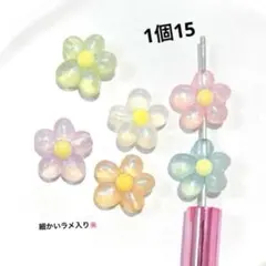 カスタムボールペンビーズ　花ビーズ　クリア花ビーズ