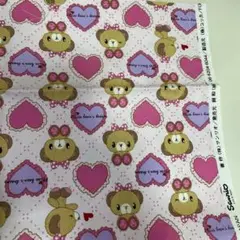 サンリオ　ミス・ベア柄 綿生地 日本製　60×65