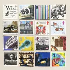 外国切手16枚セット（イギリスの様々な切手）