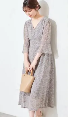 natural couture ワンピース 花柄 水色