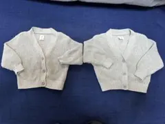 Gapグレー リブ編み カーディガン 約80cmセット