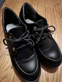 ブラック 厚底ローファー