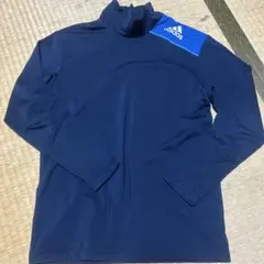 adidas ネイビー ハイネック 長袖ウェア 150-160