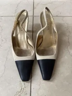 【希少】GUCCI グッチ ヴィンテージ サンダル バイカラーライオン金具37C