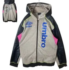 UMBROアンブロでかロゴスウェット×ナイロンパーカーブルゾンLサイズ
