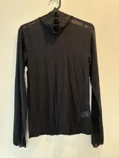 GU シアーハイネックT 長袖 ブラック XS