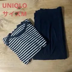 ユニクロ　ボーダーフリースパジャマM 上下セット