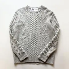 美品 グリーンラベルリラクシング ハミルトンウール ケーブル アラン ニット