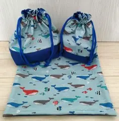 お弁当袋　3点セット　コップ袋　ランチマット　入園