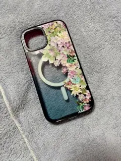 iPhone用MagSafe対応ケース グラデーション花柄