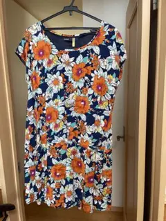 AS KNOW AS フラワープリント半袖チュニック