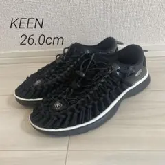 【キーン】KEEN ユニーク ブラック 26cm エナメル　サンダル