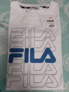 FILA　フィラ　半袖　Tシャツ　Lサイズ　96〜104　綿100%　白ｘ青