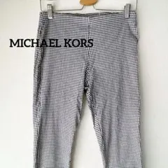 マイケルコース 美脚スキニーパンツ M ギンガムチェック ストレッチ素材 紺×白のサムネイル