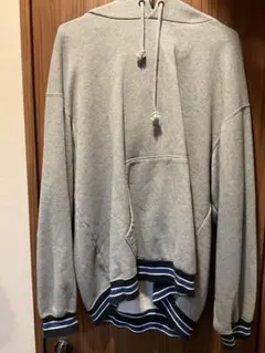 GU プルオーバーパーカー グレー ラインリブ