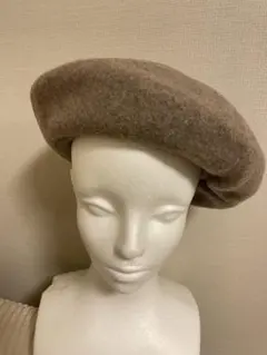 ウール100% ベージュ ベレー帽