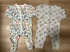 プチバトー　ベビーロンパース　2点セット